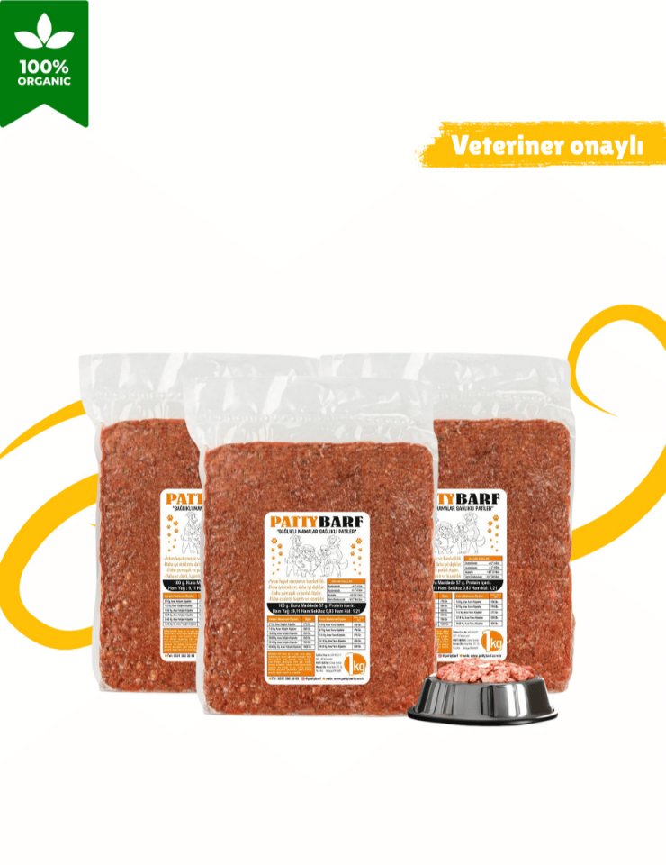 PattyBLEND 14 KG (14x1.000 GR) BARF Köpek Maması - Çiğ Beslenme