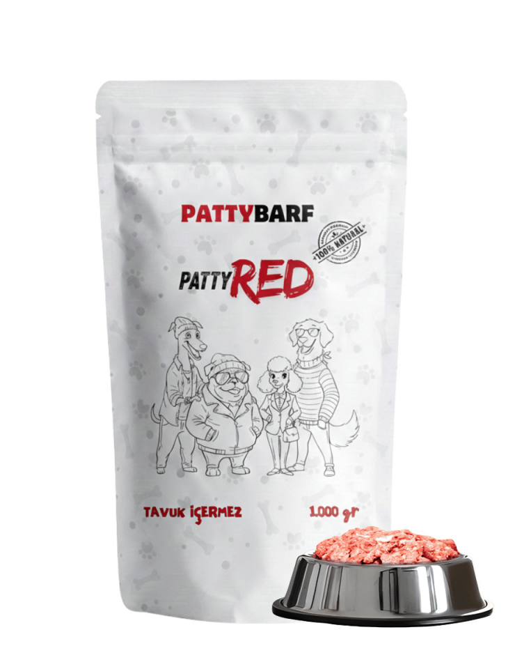 PattyRED 4 KG (4x1.000 GR) BARF Köpek Maması - Çiğ Beslenme